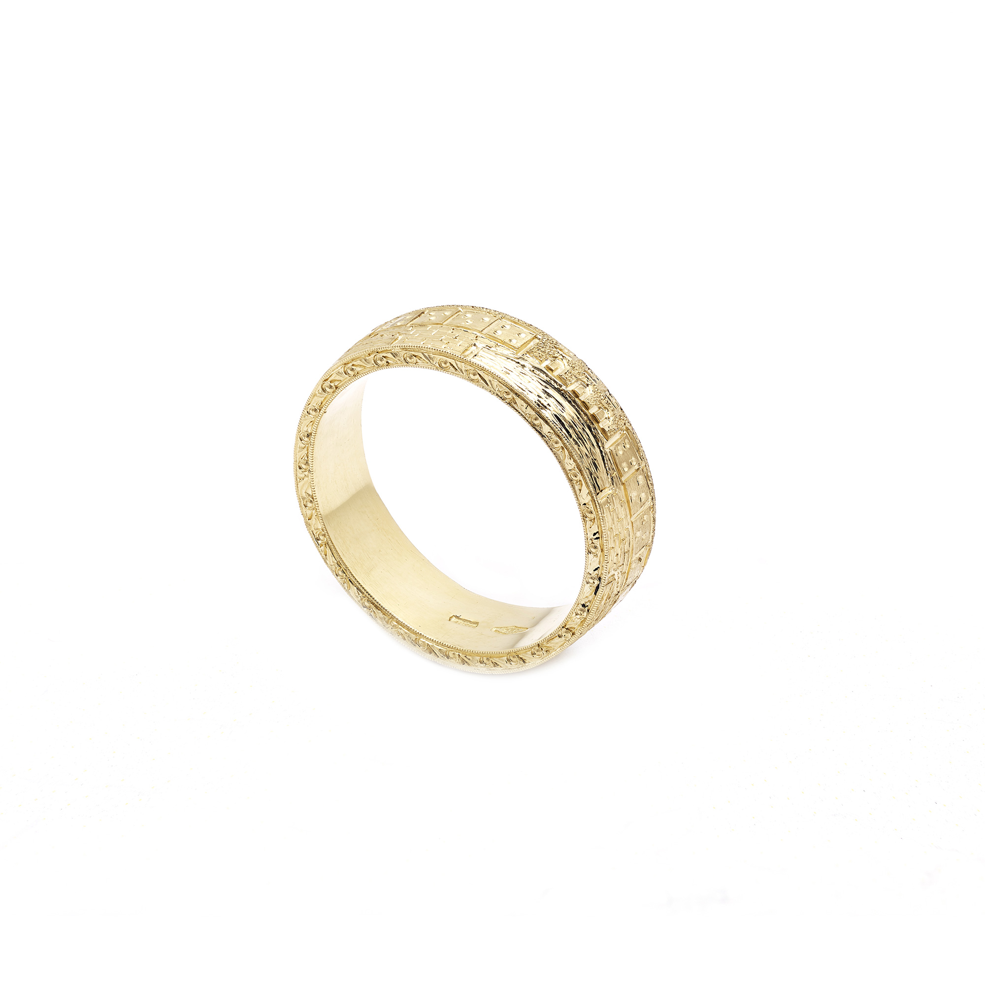 Ponte Vecchio gold engraved ring