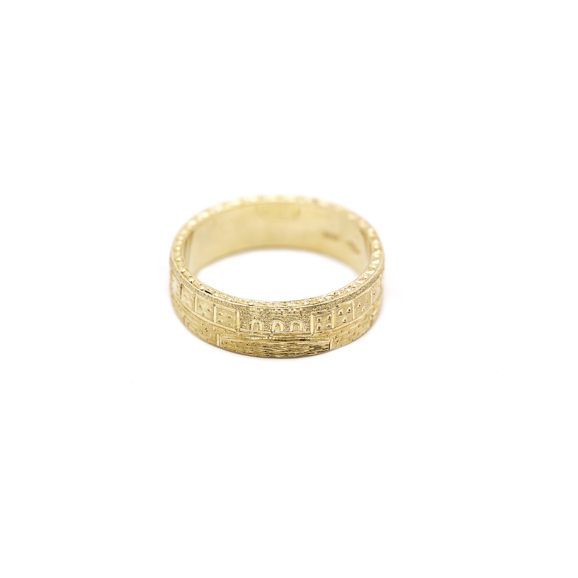 Fratelli Piccini Ponte Vecchio gold engraved ring